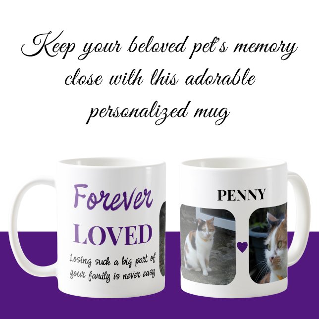 Mug 2 Photo Pet Perte Garder Pet Memorial violet (Créateur téléchargé)