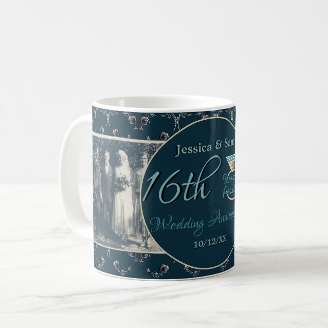 Mug 2 Photos 16ème anniversaire de Mariage Indigo & Si (Devant gauche)