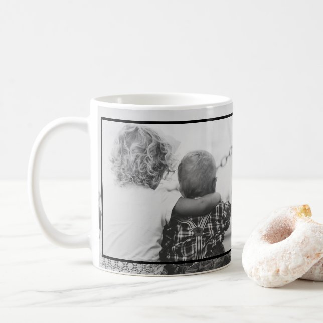 Mug 2 photos en noir et blanc (Avec donut)