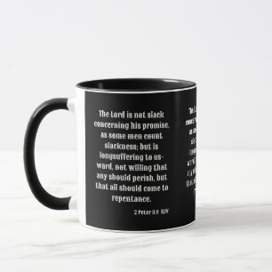 Mug 2 Pierre 3:9 KJV Bible Écriture Deux Tons