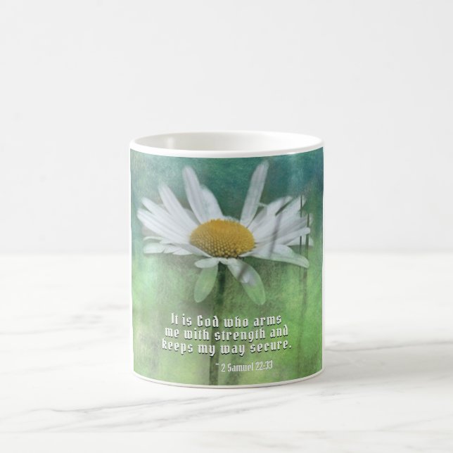 Mug 2 Samuel 22:33 C'est Dieu qui m'arme avec force (Centre)