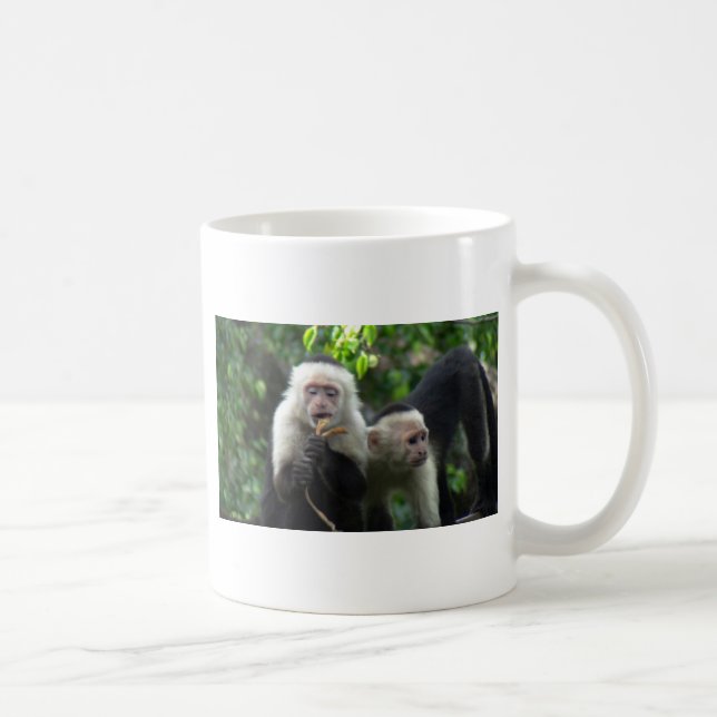 Mug 2 singes blancs de capucin de visage (Droite)