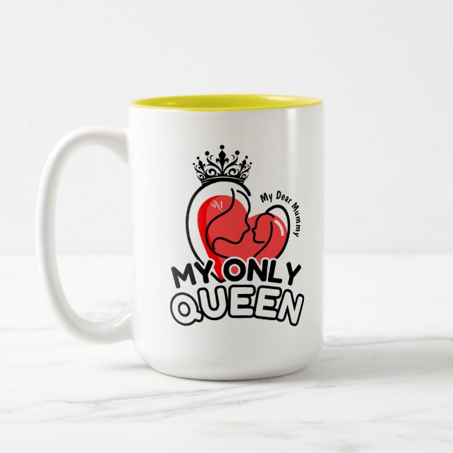 Mug 2 Tons 15oz : Ma seule Reine (jaune) (Gauche)