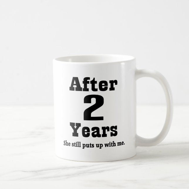 Mug 2ème Anniversaire (drôle) (Droite)