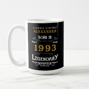 Mug 30e anniversaire 1993 Ajouter votre nom Légendaire