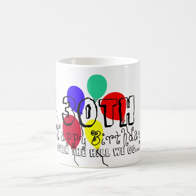 Mug 30e Au-dessus de la colline Ballons d'anniversaire (Centre)