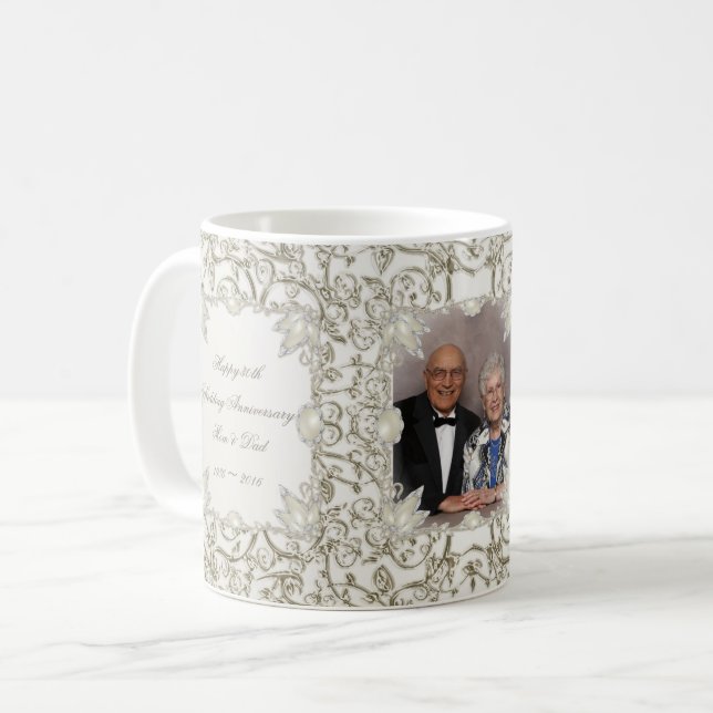 Mug 30ème photo d'anniversaire de mariage de perle (Devant gauche)