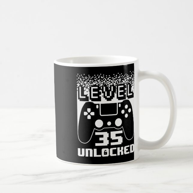 Mug 35e anniversaire pour homme niveau 35 joueur déver (Droite)