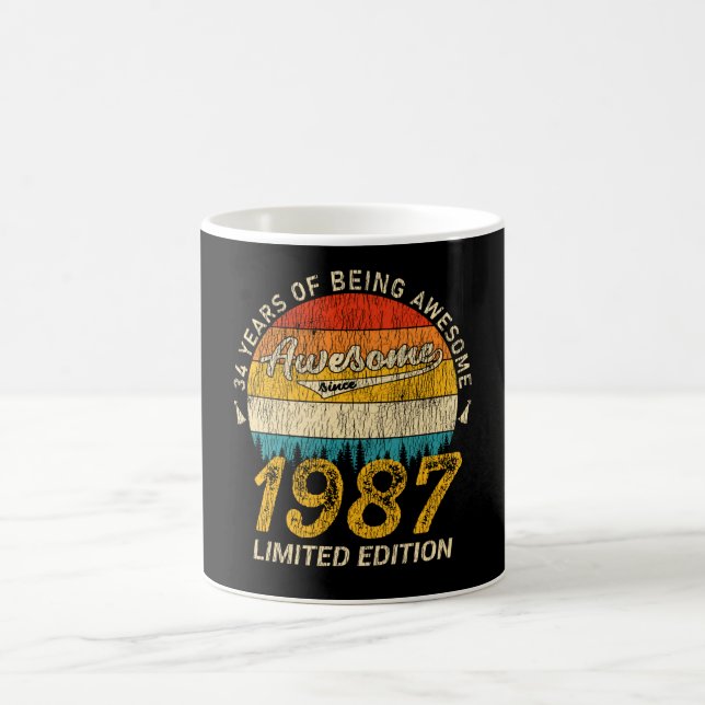 Mug 38 Ans 1987 Retro Awesome 38e anniversaire Cadeau (Centre)