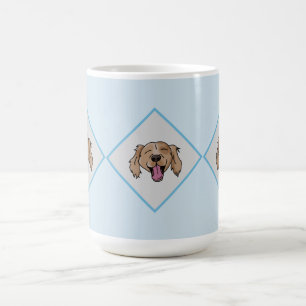 Mug 3 Brown Retriever blue losange