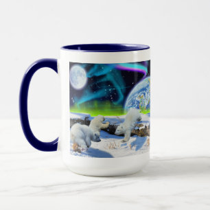 Mug 3 cubes d'ours polaires jouant dans la neige - Art