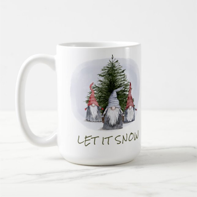 Mug 3 Gnomes de Noël laissez-le neiger (Gauche)