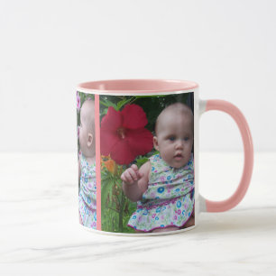 Mug 3 grandes photos Arrière - plan rose Facile téléch