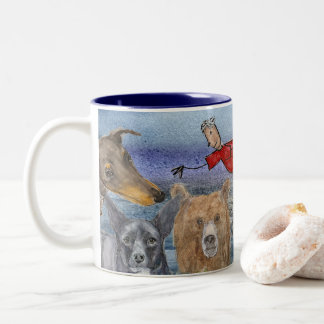 Mug #3 Joanna Flying Over Animals  Zweifarbige Tasse