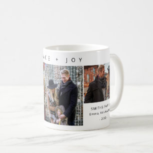 Mug 3 Photo Collage Paix et joie Vacances personnalisé