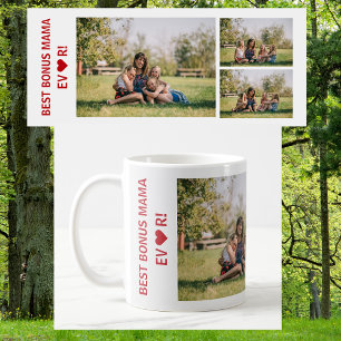 Mug 3 Photos Meilleur Bonus Mama Jamais Coeur Photo Co
