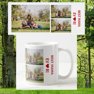 Mug 3 Photos Meilleure maman Jamais Photo Collage Fête
