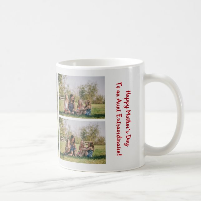 Mug 3 Photos Tante Extraordinaire Cute Elegant Chic BA (Droite)