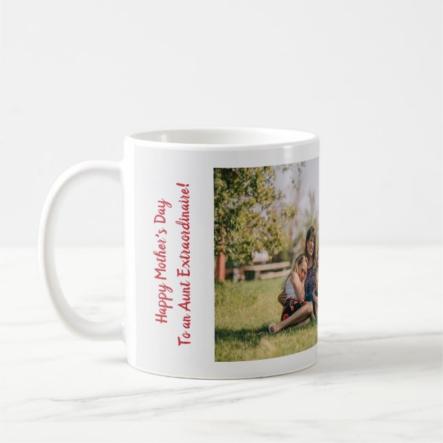 Mug 3 Photos Tante Extraordinaire Cute Modern Chic BAE (Gauche)