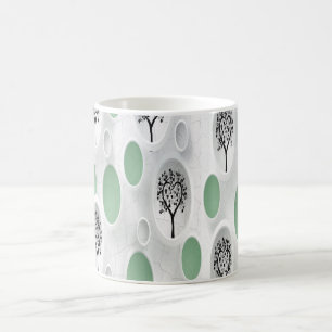 Mug 3D Abstrait avec cercles Cardiaque Arbre