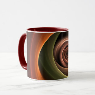 Mug 3D Spirale Abstraite couleurs chaudes Art fractal 