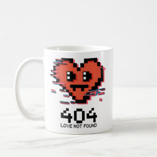 Mug 404 Amour non trouvé - Coeur Pixel rayé