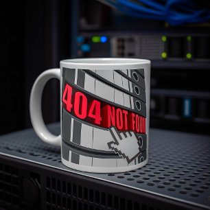 Mug 404 Message d'erreur de site Web introuvable