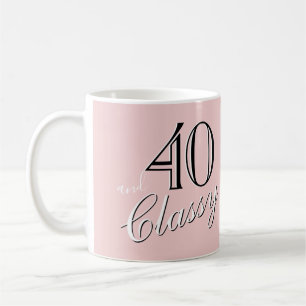 Mug 40 ans et Élégant Rose Pâle Élégant Anniversaire S