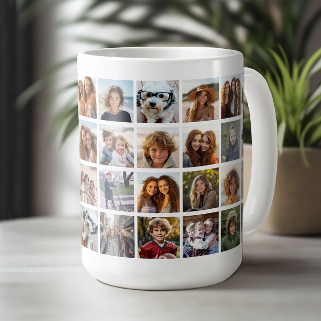 Mug 40 Collage de photos - 4 rangées 10 colonnes - Bla (Custom Photo Mug)
