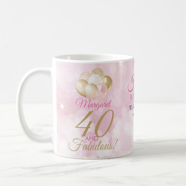 Mug 40 et fabuleux 40e anniversaire Parties scintillan (Gauche)