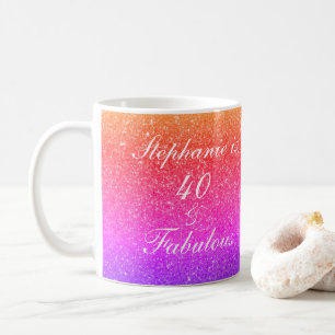 Mug 40 Et Fabuleux Anniversaire rose violet Parties sc