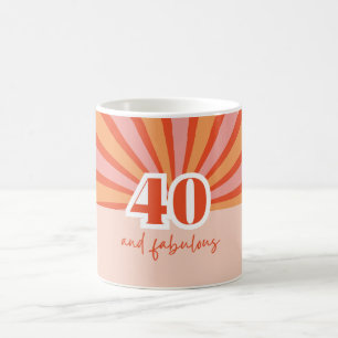 Mug "40 et fabuleux", cadeau d'anniversaire rétro