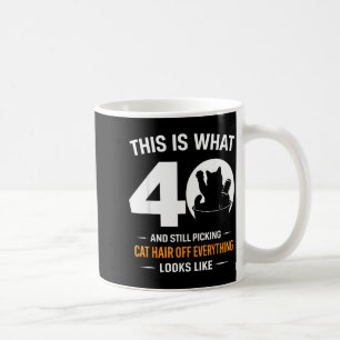 Mug 40e anniversaire 40 ans amateur de chat drôle