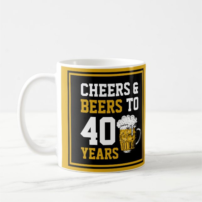 Mug 40e anniversaire Cheers & Bières à 40 ans (Gauche)
