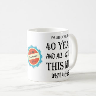 Mug 40e anniversaire Joueur d'amusement personnalisé d