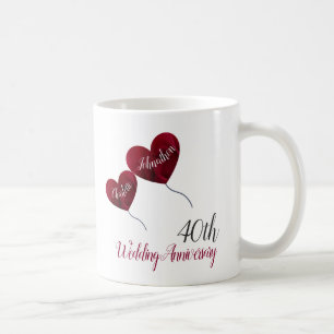 Mug 40e (ou tout autre) cadeau d'anniversaire mariage 