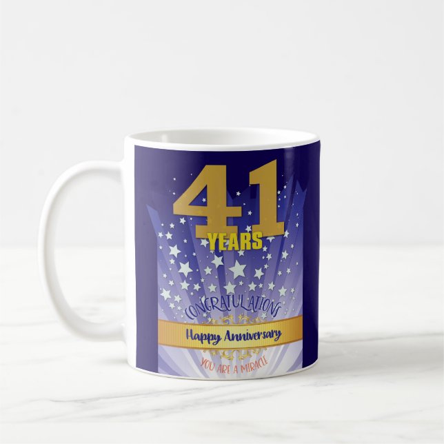 Mug 41 ans de récupération personnalisée Anniversaire  (Gauche)