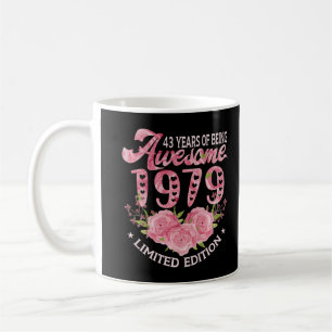 Mug 43 Année Vieux rose Vintage 1979 Don anniversaire 