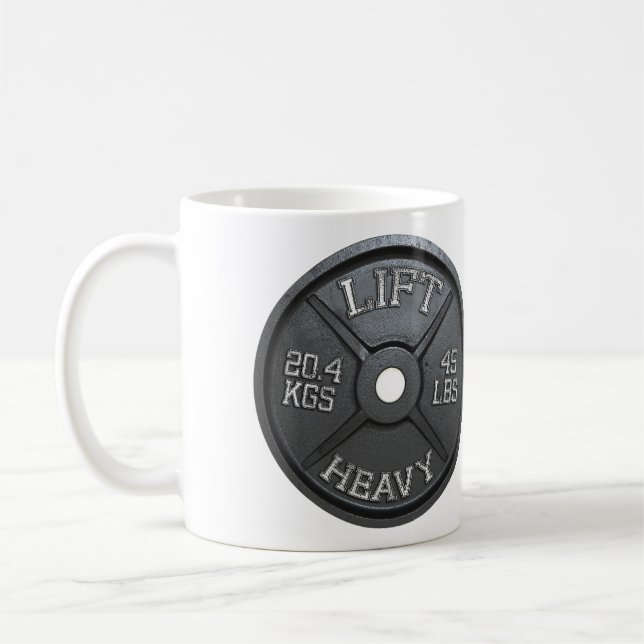 Mug 45 LBS Barbell Plate - LIFT LOURD (Gauche)