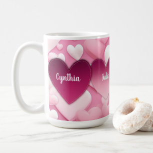 Mug 4 coeurs Nom de famille