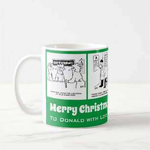 Mug 4 dessins animés sur le thème de l'opticien à pers