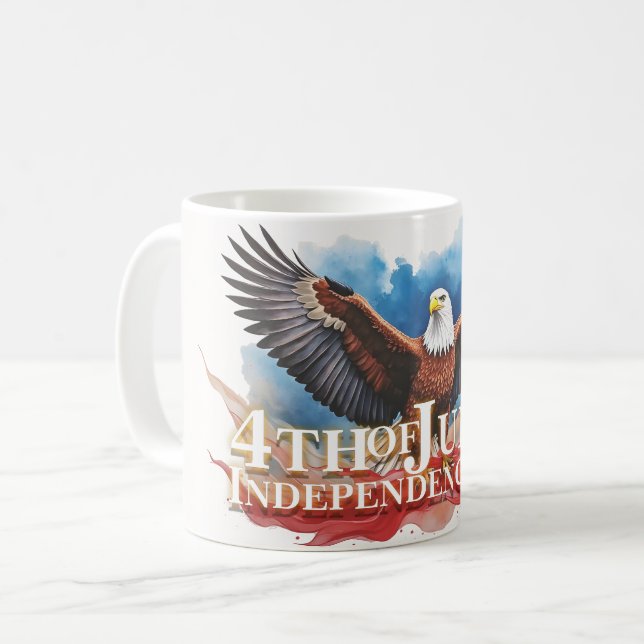 Mug 4 juillet Aigle - Art Patriotique (Devant gauche)