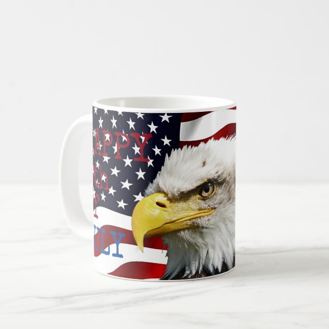 Mug 4 juillet Américain moderne Eagle de drapeau des (Devant gauche)