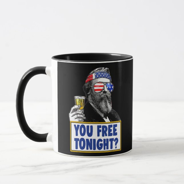 Mug 4 juillet Beer USA Drapeau Hommes Patriotique (Gauche)