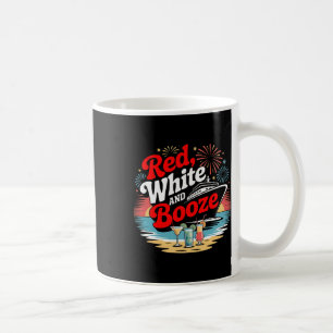 Mug 4 juillet croisière de fête rouge blanc et alcool