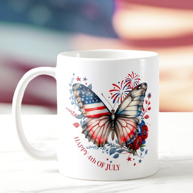 Mug 4 juillet Fête de l'Indépendance Nom patriotique (4th of July Independence Day Patriotic Name Coffee Mug)