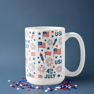Mug 4 juillet 🇸 🇺   Feux d'artifice, Étoiles et amér