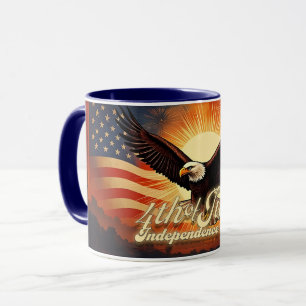 Mug 4 juillet – Hommage majestueux à l'aigle et aux fe