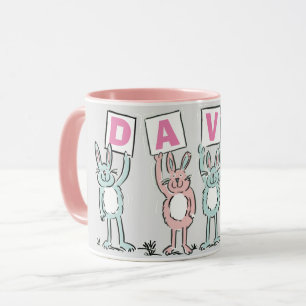 Mug 4 Lettre Nom Fun Rabbit Design