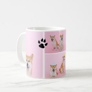 Mug 4 Photo collage modèle chien personnalisé patte